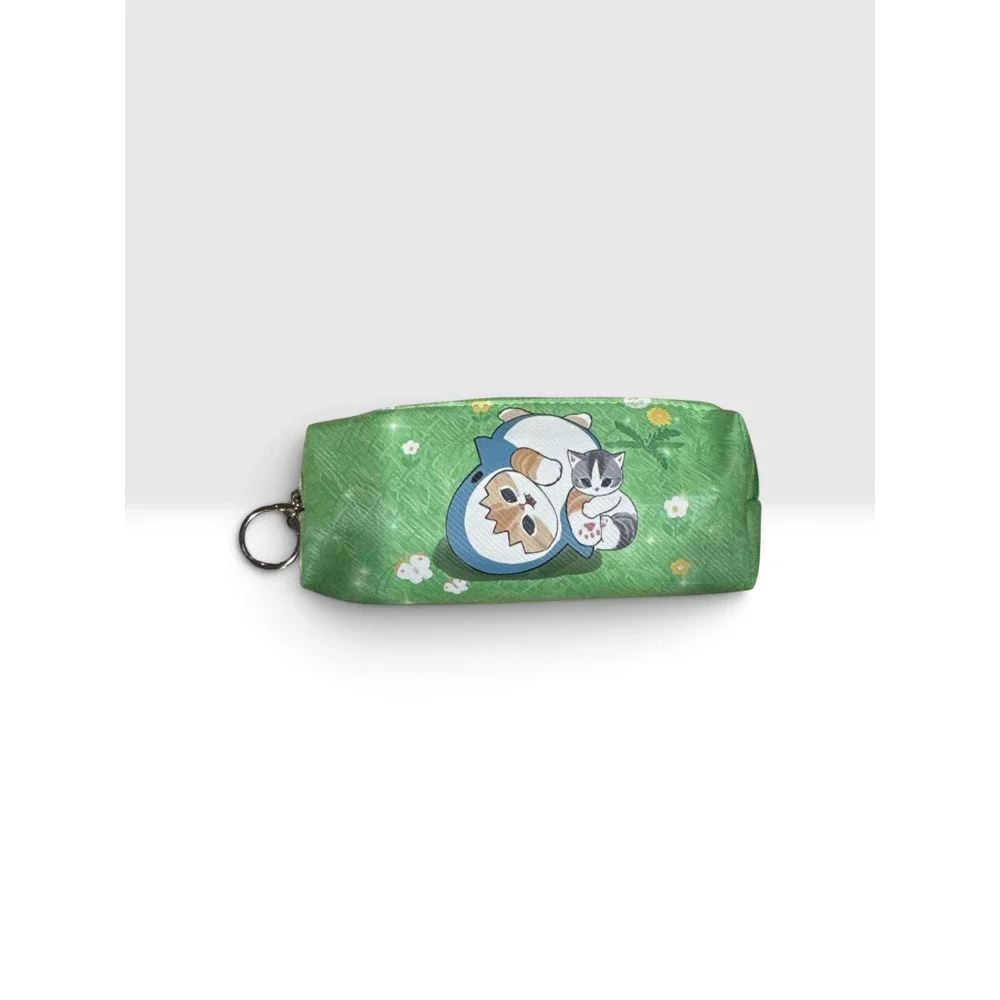 Mofusand Inspired Shark Cat Pencil Case Green Stationery Pouch Pen Bag New